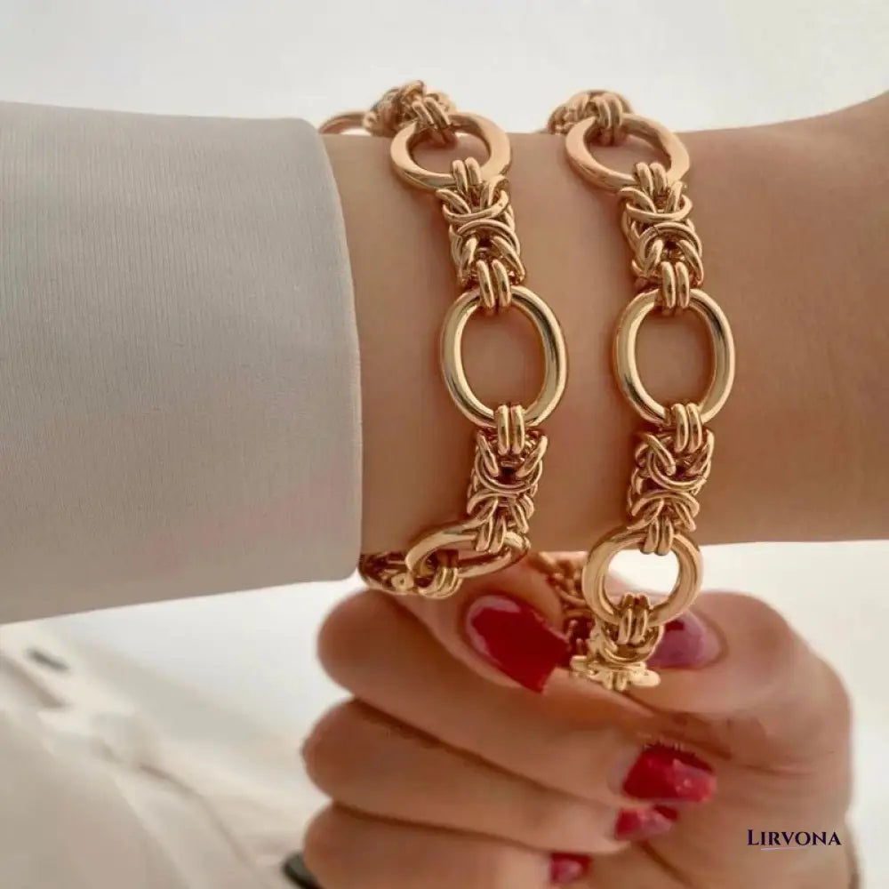 Women’s Bracelet Gold Stainless Steel Chain Statement Jewelry