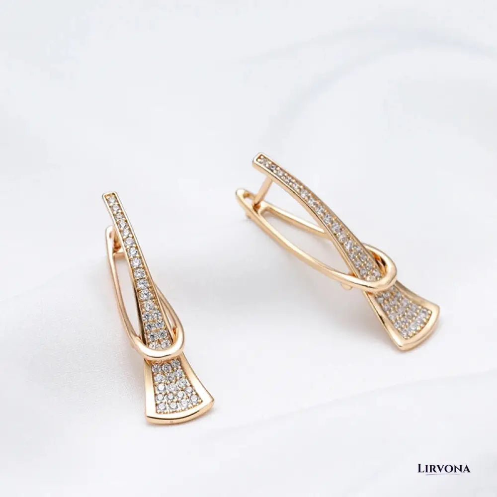 Women's Diamond Earrings for Women Rose Gold Stainless Steel 2