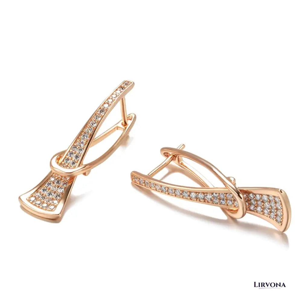 Women's Diamond Earrings for Women Rose Gold Stainless Steel 6