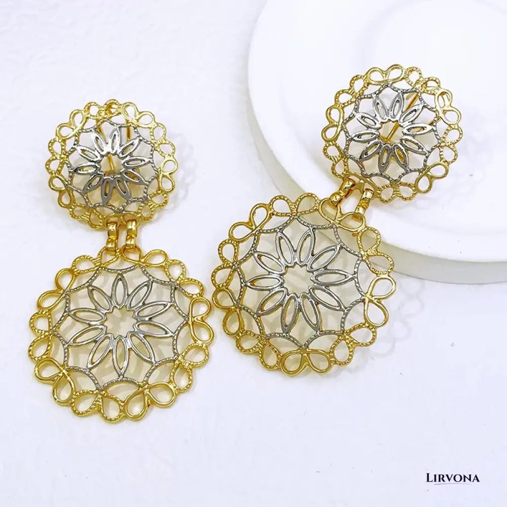 Women's Gold Earrings Geometric Stainless Steel 3