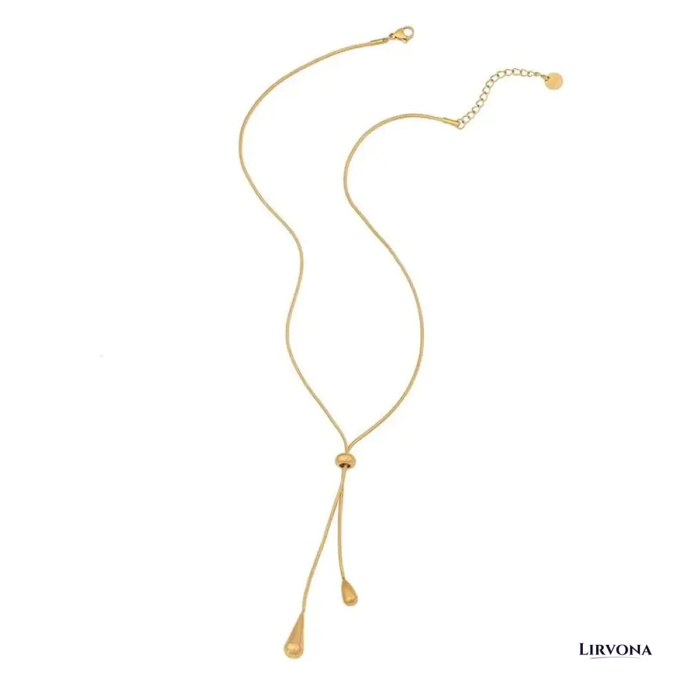 Women’s Necklace and Earrings Set Silver Stainless Steel Adjustable Lariat