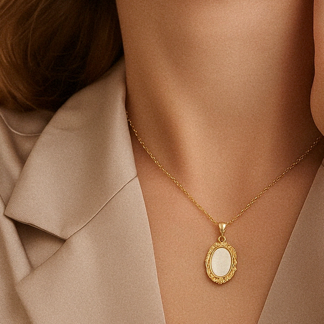 Women's Vintage Pendant Necklace Gold Freshwater Pearl - 2