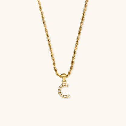 Women's Initial Necklace Gold Freshwater Pearl 18k Waterproof - 6