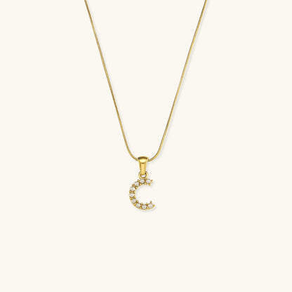 Women's Initial Letter Necklace Gold Stainless Steel Freshwater Pearls - 6