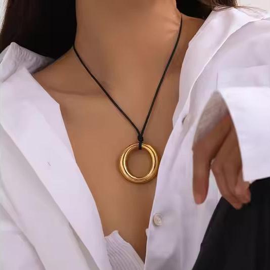 Women's Pendant Necklace Gold Stainless Steel - 2