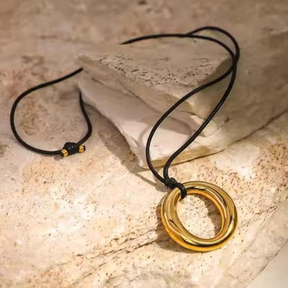 Women's Pendant Necklace Gold Stainless Steel - 3