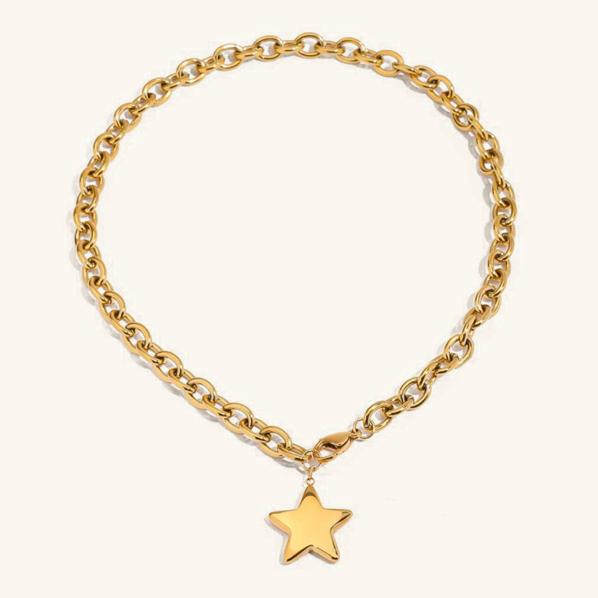 Women's Gold Star Pendant 18k Stainless Steel - 1