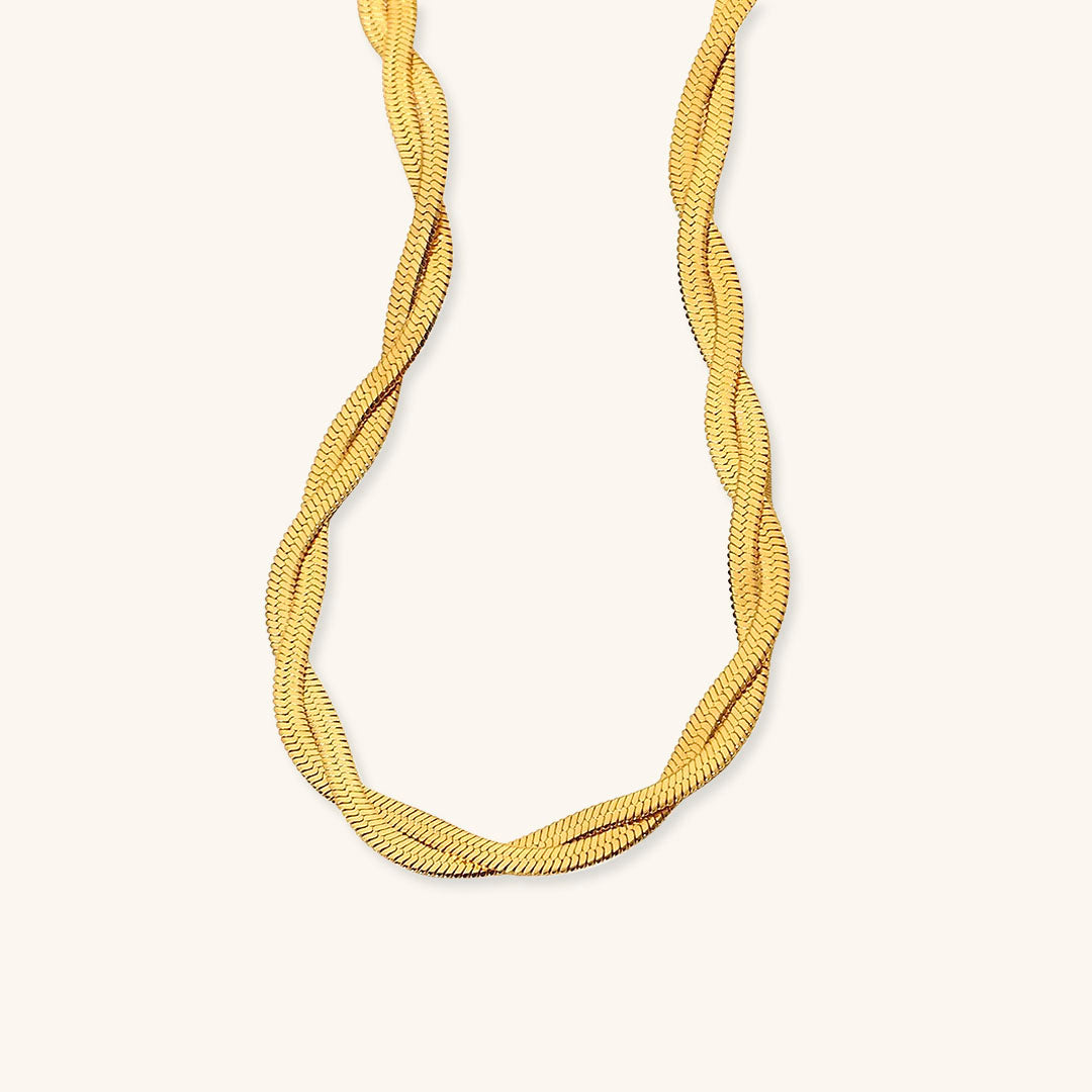 Women's Gold Necklace Twisted Chain Design 18k Stainless Steel - 1