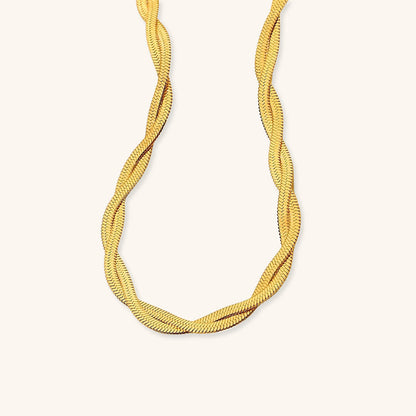Women's Gold Necklace Twisted Chain Design 18k Stainless Steel - 1