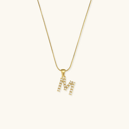 Women's Initial Letter Necklace Gold Stainless Steel Freshwater Pearls - 16
