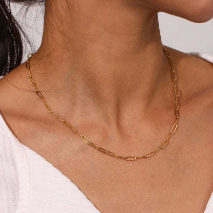 Women's Gold Necklace 18k Stainless Steel Adjustable Chain - 4