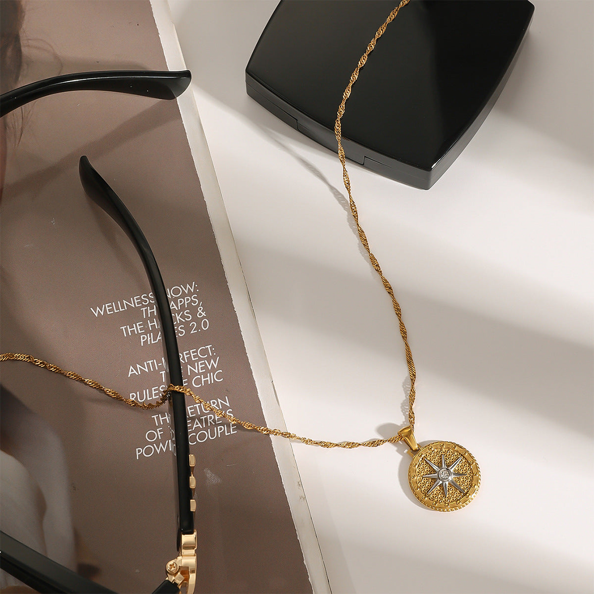 Women's Pendant Necklace Gold PVD Coated Stainless Steel