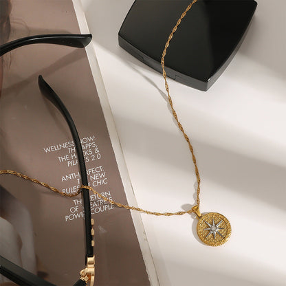 Women's Pendant Necklace Gold PVD Coated Stainless Steel