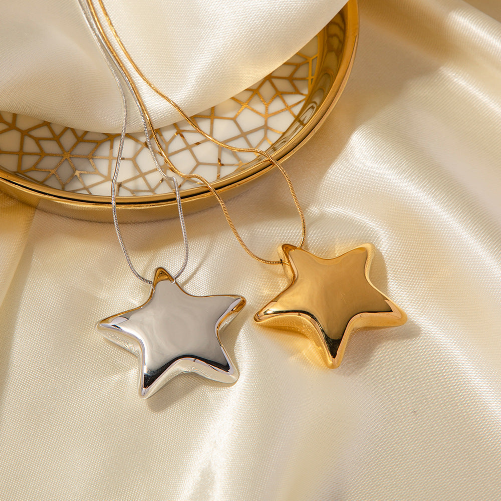 Women's Gold Necklace Star Pendant Stainless Steel 18k - 3