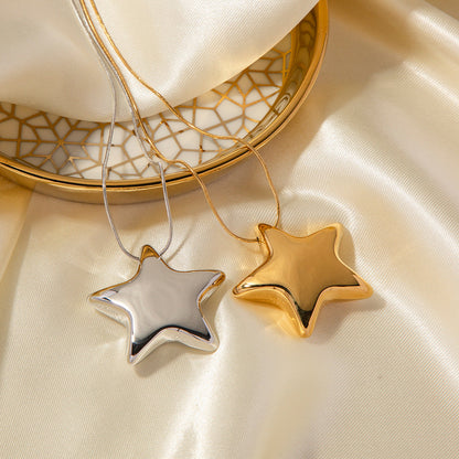Women's Gold Necklace Star Pendant Stainless Steel 18k - 3
