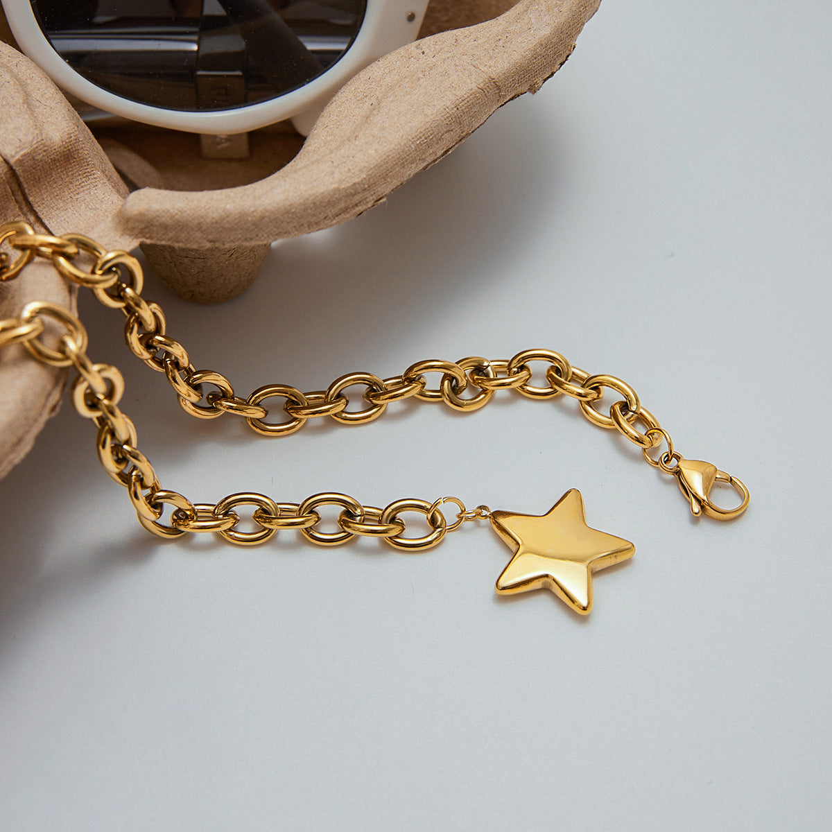 Women's Gold Star Pendant 18k Stainless Steel - 7