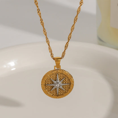 Women's Pendant Necklace Gold PVD Coated Stainless Steel