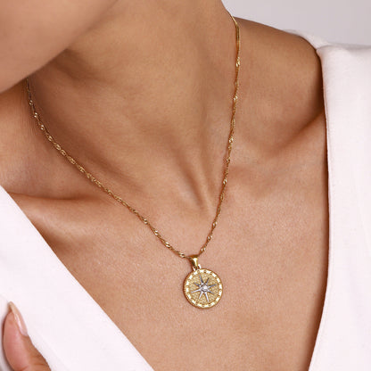 Women's Pendant Necklace Gold PVD Coated Stainless Steel