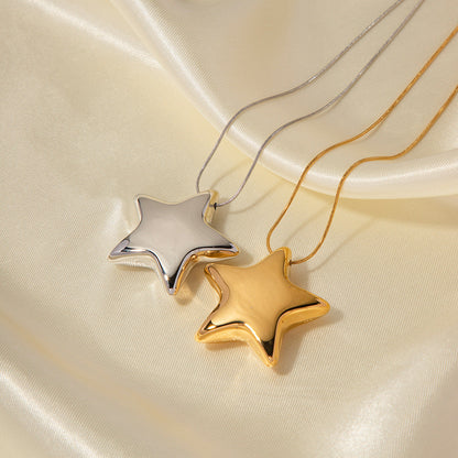 Women's Gold Necklace Star Pendant Stainless Steel 18k - 5