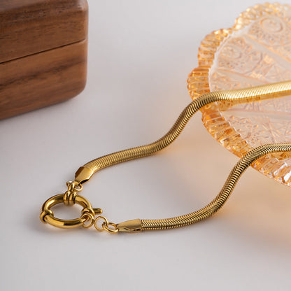 Women's Gold Necklace 18k Stainless Steel Slim Chain - 6