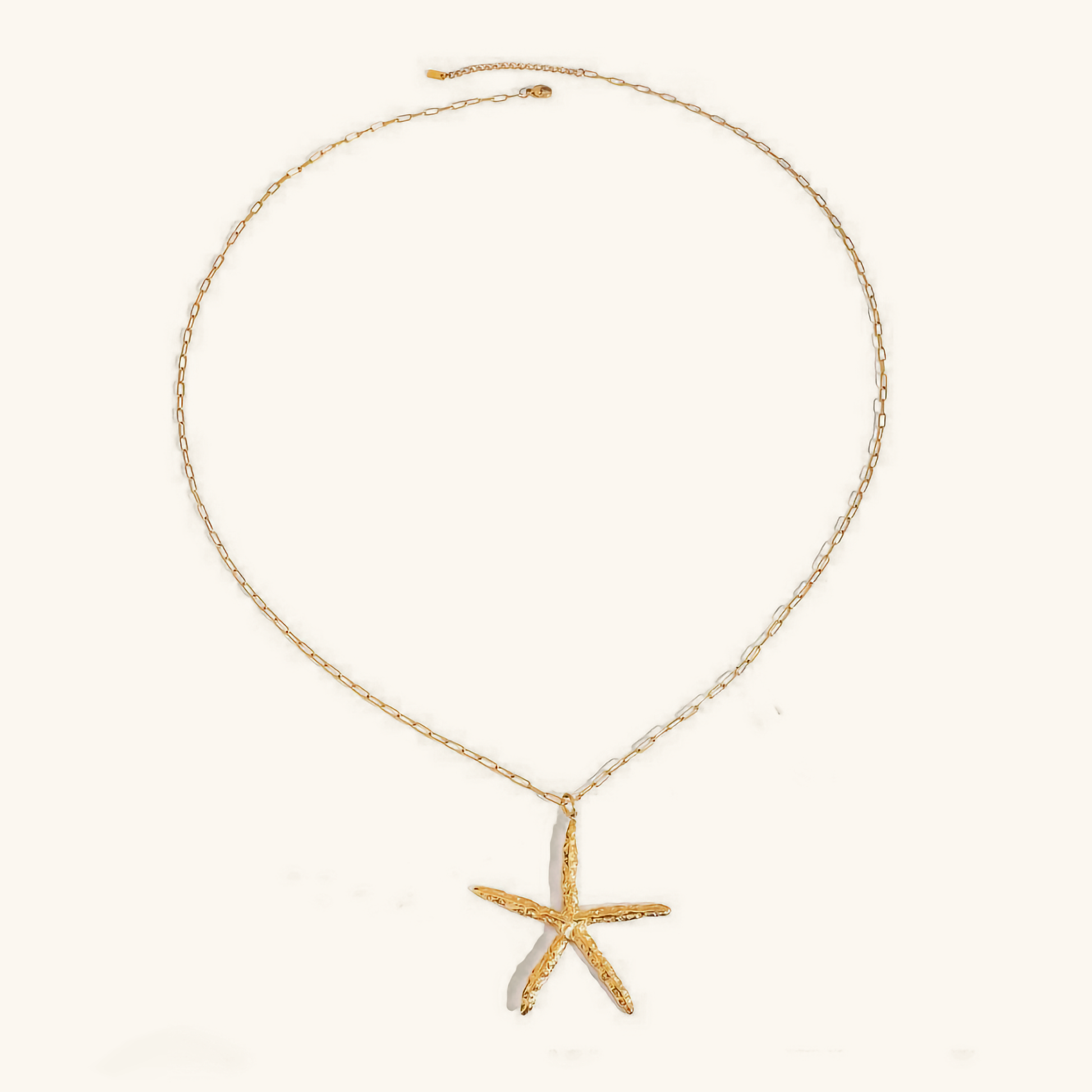 Women's Starfish Necklace Gold Stainless Steel 30 Inches - 1