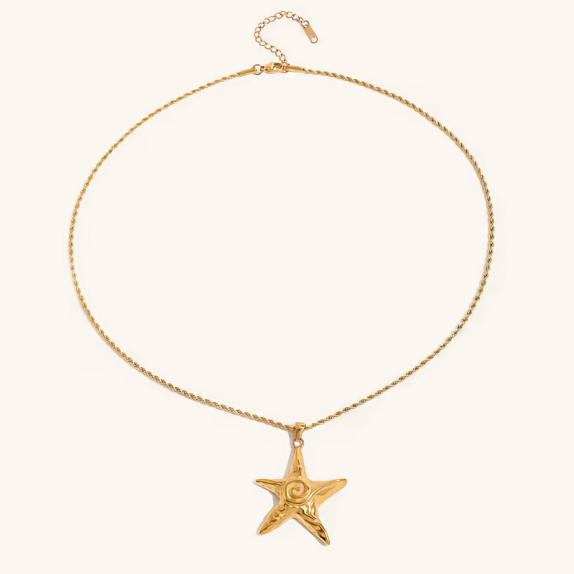 Women's Starfish Necklace Gold Stainless Steel - 1