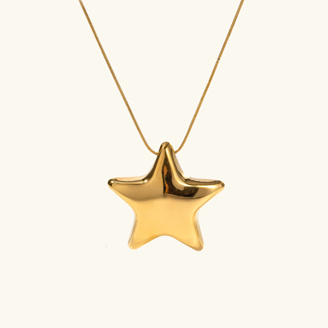 Women's Gold Necklace Star Pendant Stainless Steel 18k - 1