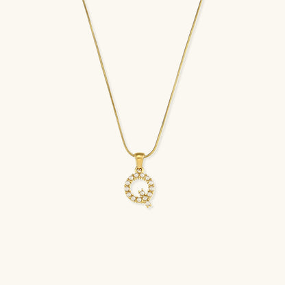 Women's Initial Letter Necklace Gold Stainless Steel Freshwater Pearls - 20