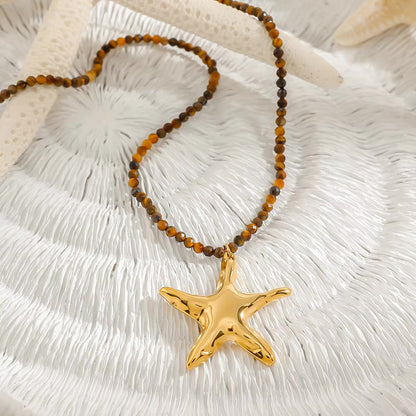 Women's Pendant Starfish Gold Stainless Steel 16 Inches - 3