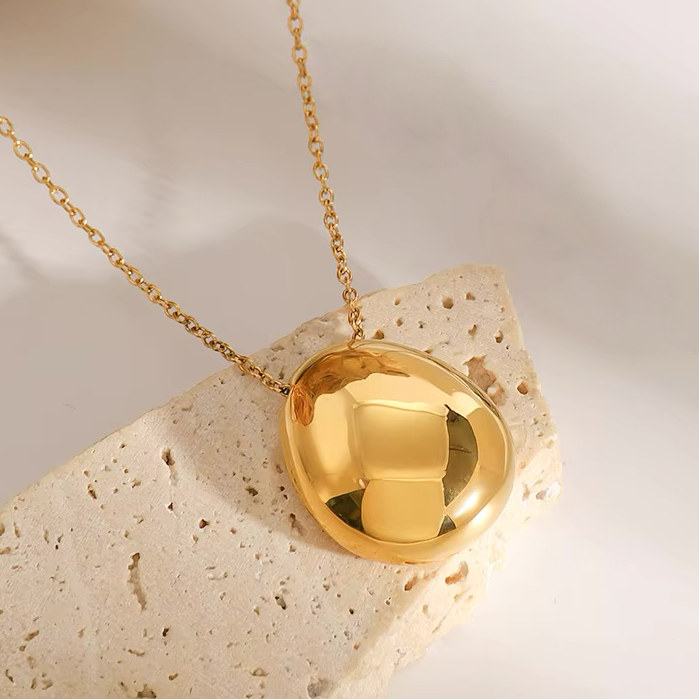 Women's Gold Dome Necklace Stainless Steel 18k - 3