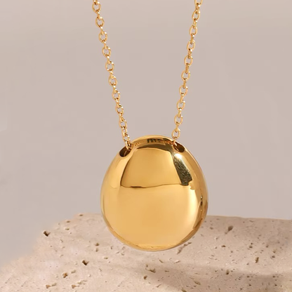 Women's Gold Dome Necklace Stainless Steel 18k - 4