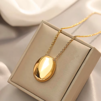 Women's Gold Dome Necklace Stainless Steel 18k - 5