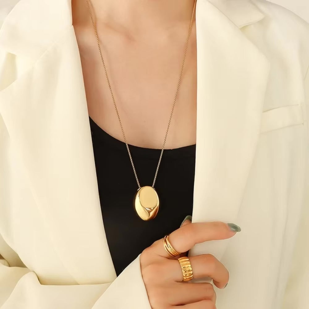Women's Gold Dome Necklace Stainless Steel 18k - 2
