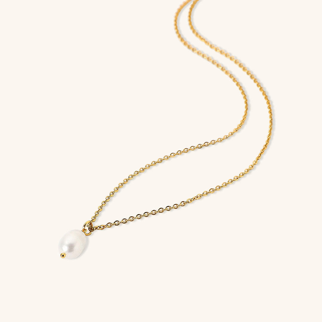 Women's Freshwater Pearl Necklace Gold Stainless Steel