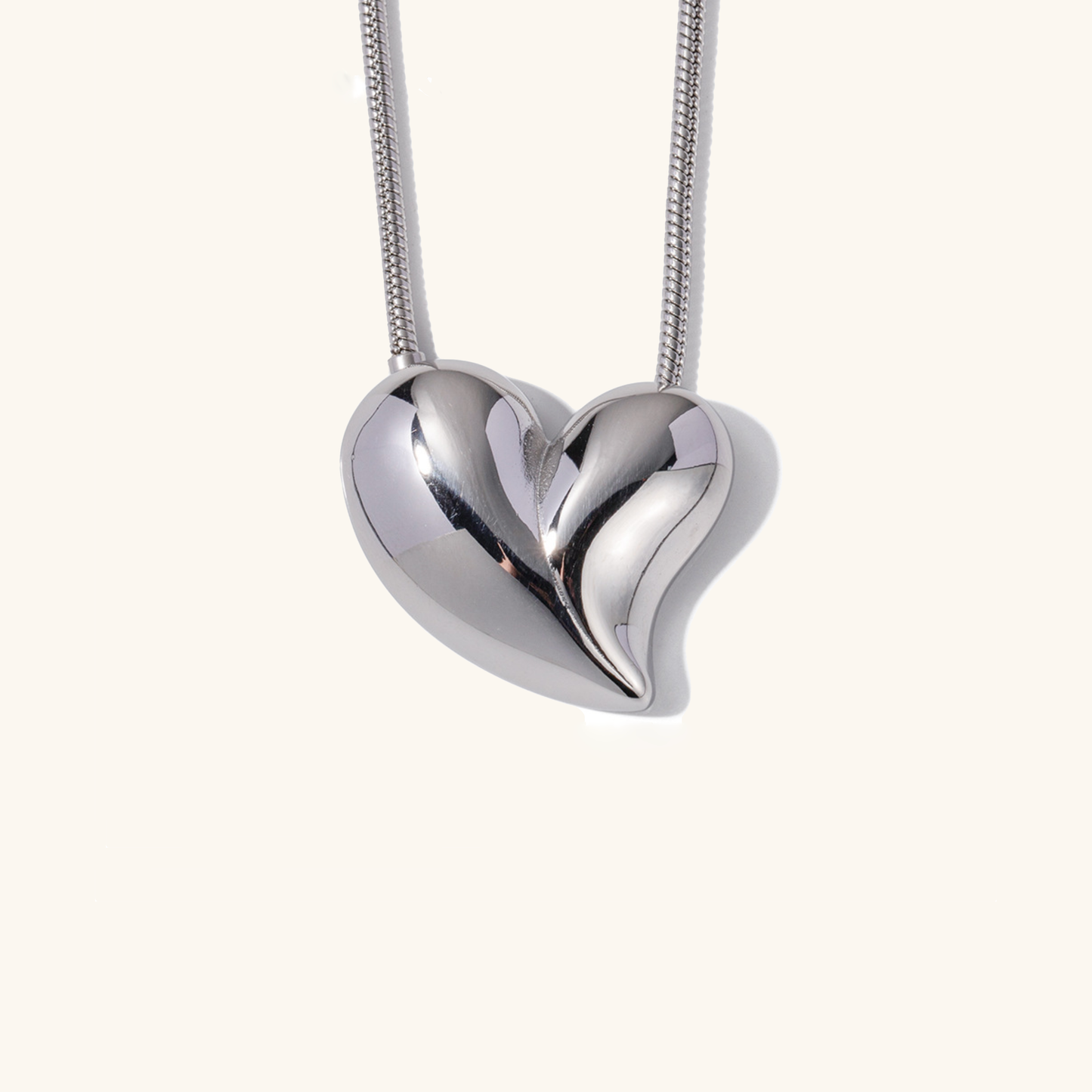 Women's Heart Necklace Gold Stainless Steel - 3