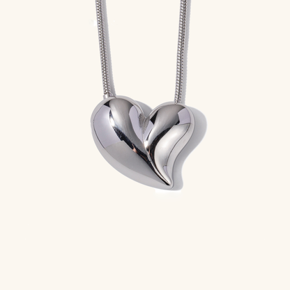 Women's Heart Necklace Gold Stainless Steel - 3