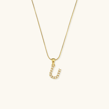 Women's Initial Letter Necklace Gold Stainless Steel Freshwater Pearls - 24