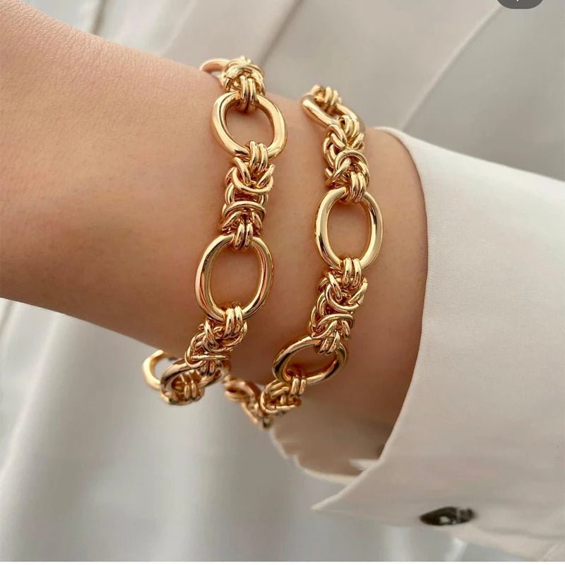 Women’s Bracelet Gold Stainless Steel Chain Statement Jewelry