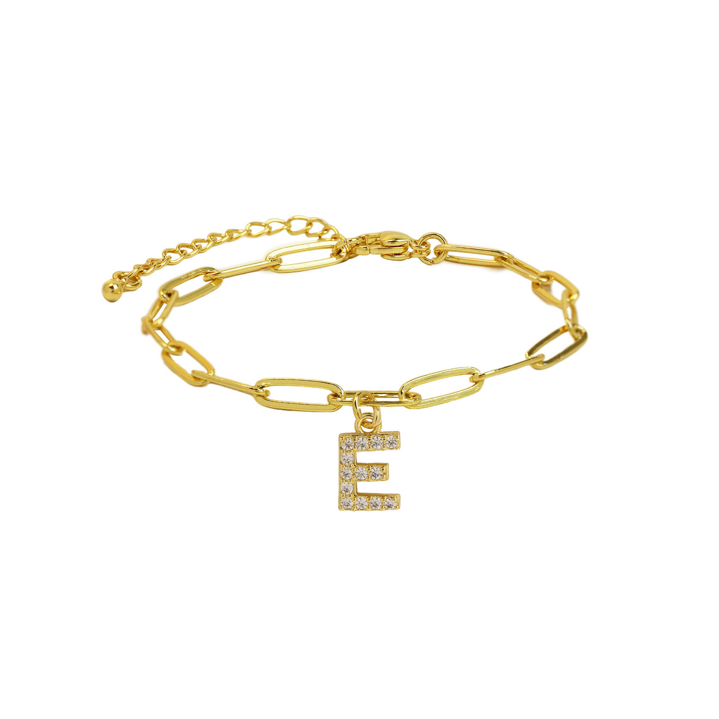 Women’s Bracelet Gold Stainless Steel with Zircon Initial