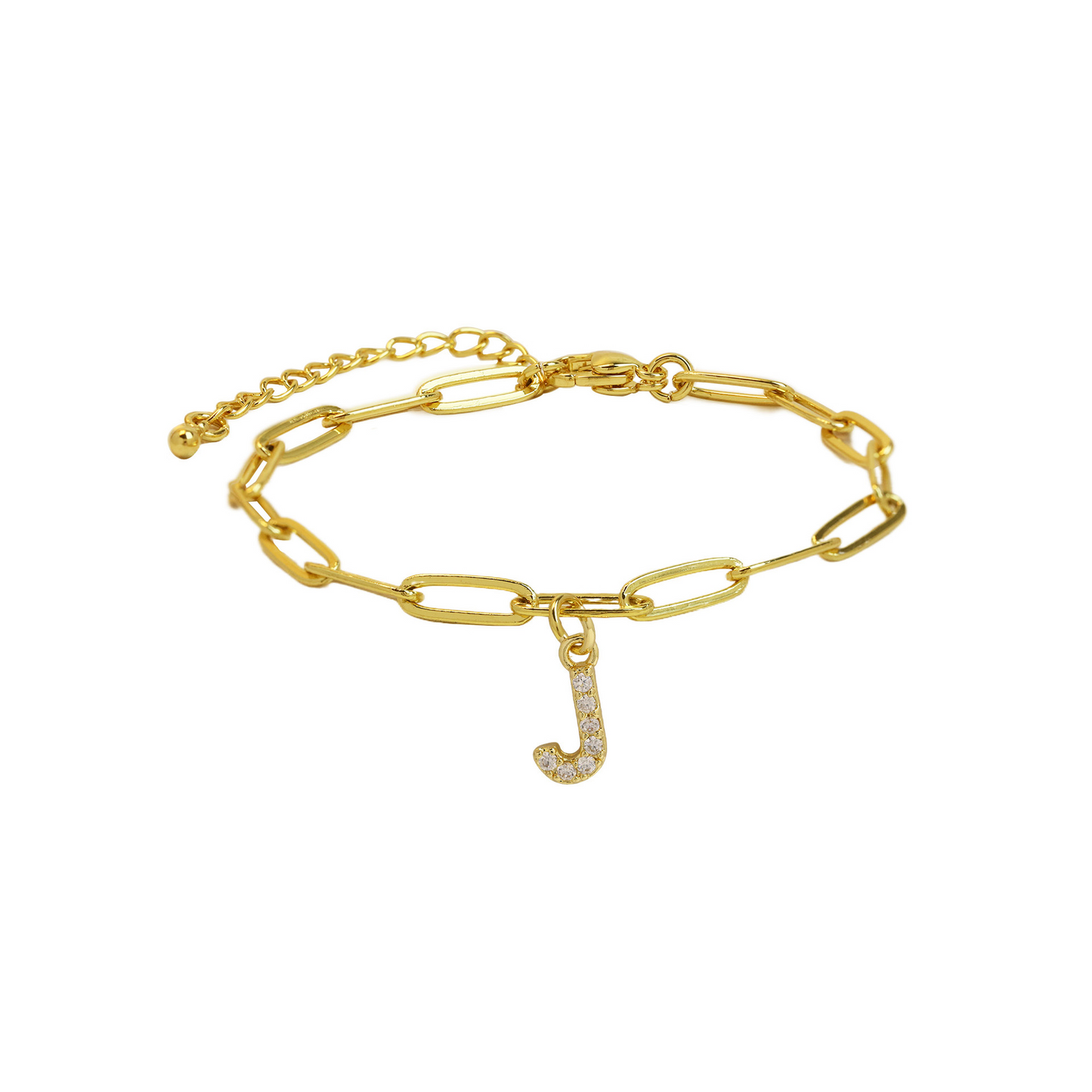 Women’s Bracelet Gold Stainless Steel with Zircon Initial