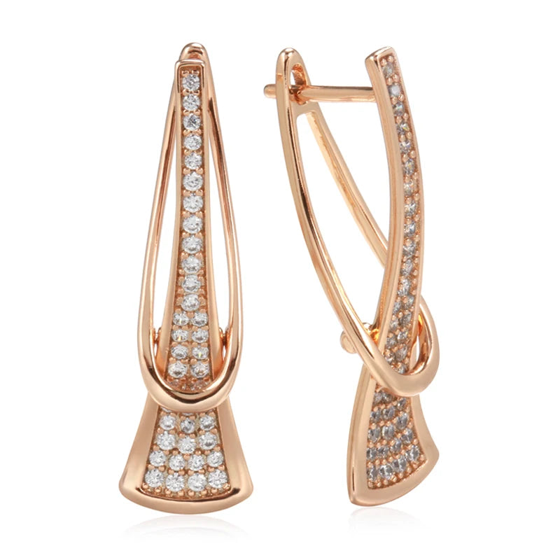 Women's Diamond Earrings for Women Rose Gold Stainless Steel 5