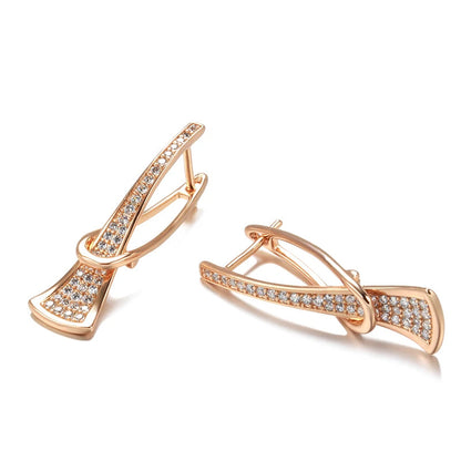 Women's Diamond Earrings for Women Rose Gold Stainless Steel 6