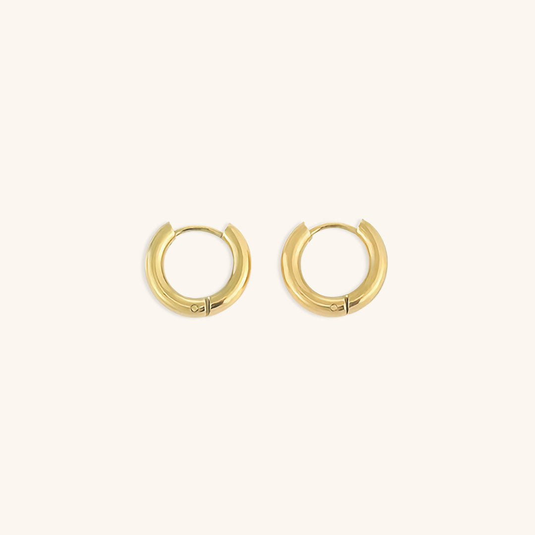 Women’s Gold Hoop Earrings 14k Plated Stainless Steel Classic Design