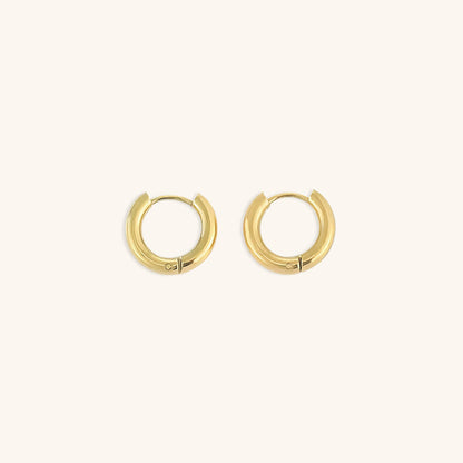 Women’s Gold Hoop Earrings 14k Plated Stainless Steel Classic Design