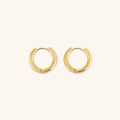 Women’s Gold Hoop Earrings 14k Plated Stainless Steel Classic Design