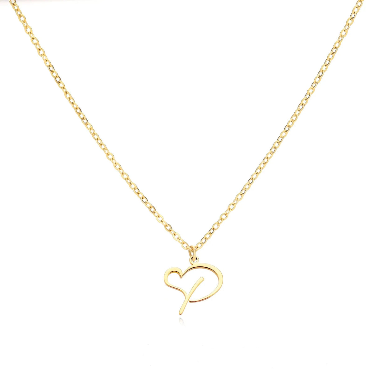 Women’s Gold Necklace Heart Design Stainless Steel Custom Initial