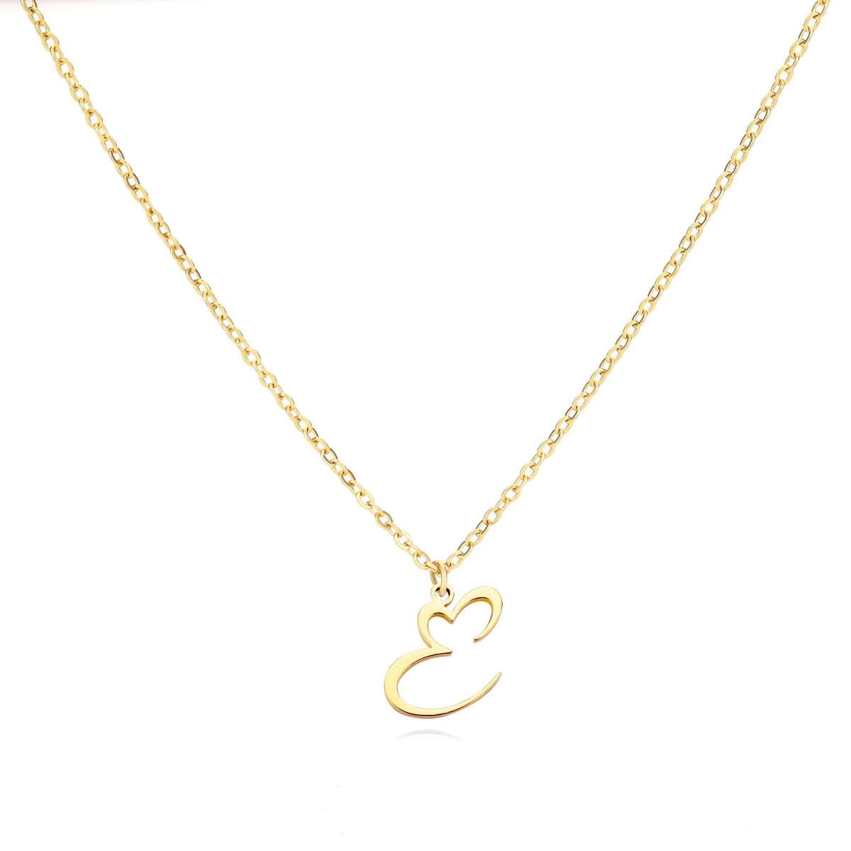 Women’s Gold Necklace Heart Design Stainless Steel Custom Initial