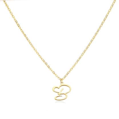 Women’s Gold Necklace Heart Design Stainless Steel Custom Initial