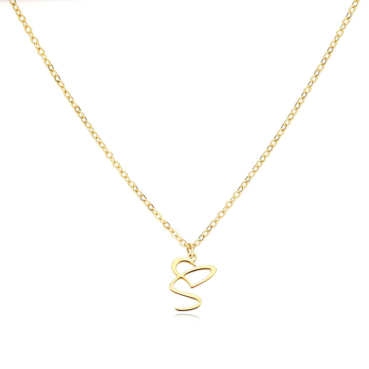 Women’s Gold Necklace Heart Design Stainless Steel Custom Initial