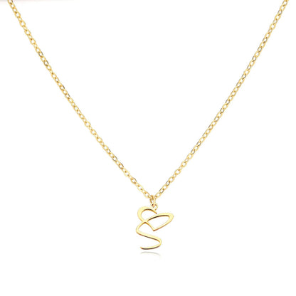Women’s Gold Necklace Heart Design Stainless Steel Custom Initial